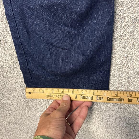 Old Navy Jeans Womens 12 Tall Blue Mid-Rise Wow Boot-Cut Stretch Denim Dark Wash - Picture 3 of 15
